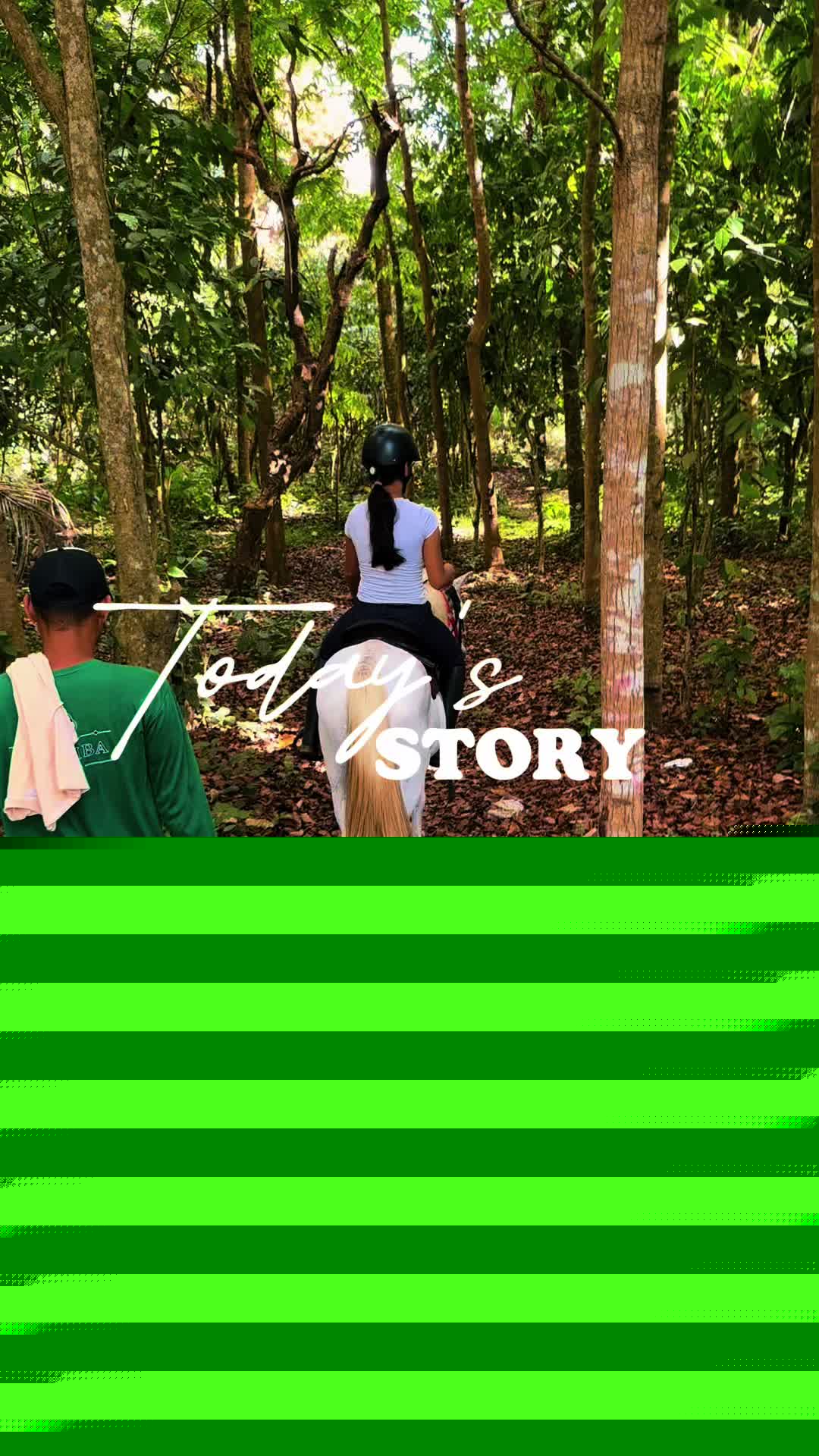 Trail riding through the forest at Kuumba